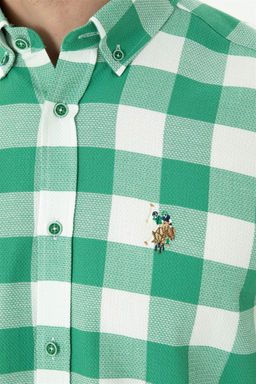 Мужская зеленая рубашка с длинным рукавом - U.s. polo assn фото 7