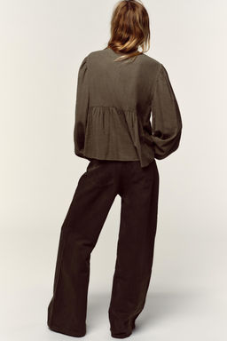 EMBROIDERED BIB BLOUSE - Zara фото 5