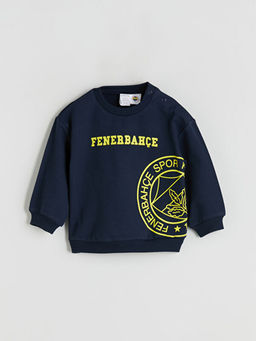 Bisiklet Yaka Fenerbah?e Bask?l? Erkek Bebek Sweatshirt ve E?ofman Alt 2li
