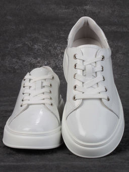 05-PDD215-2 WHITE Кроссовки женские (натуральная кожа)