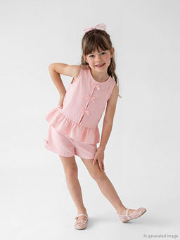 Fiyonklu K?z ?ocuk Bluz ve ?ort