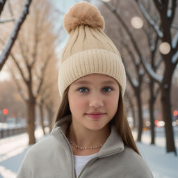 Шапка детская MINAKU, размер 48-50, бежевая Шапка детская MINAKU, размер 48-50, бежевая