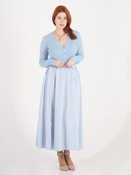 Голубая юбка больших размеров длинная женская - Almond фото 4