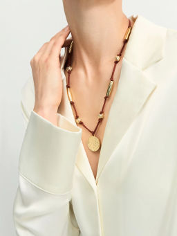 Колье с бусинами на шнурке / Zarina  фото 4