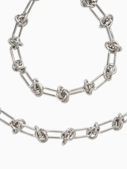 Набор 2 предмета: цепь, браслет «Узел», 20, 40 см, медь, цвет серебро