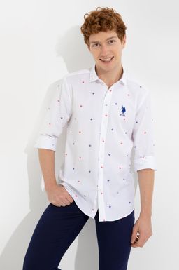 Мужская синяя рубашка с длинным рукавом - U.s. polo assn фото 2