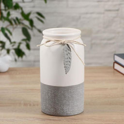 Ваза для цветов «Домашняя», бантик с листочком, 9×10×20 см, керамика, МИКС