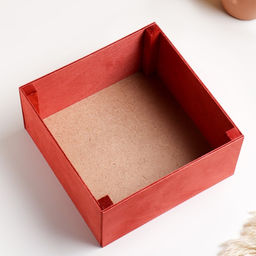 Ящик деревянный 8 Марта. Тюльпаны 20х20х10 см красный - Дарим красиво фото 3