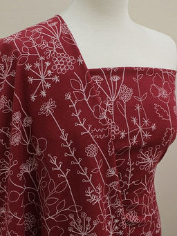 Теплый хлопок Флора - пунктир цв.бордовый, ш.1.50м, хлопок-100%, 160гр/м.кв - Купава фото 4