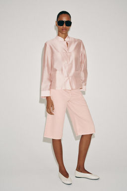 BERMUDA DENIM TIRO MEDIO ZW COLLECTION / Rosa