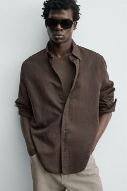 CAMISA REGULAR FIT C??AMO - ALGOD?N / Marr?n - Zara фото 5
