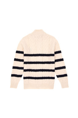 Кардиган на молнии для мальчика кремовый из акрила