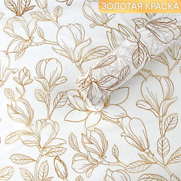 Плёнка для цветов упаковочная тишью влагостойкая Цветы, белая, 0.6?10 м