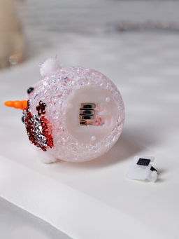 Ёлочная игрушка «Красный снеговичок», 8 см, 1 LED, от батареек AG13×3, свечение мульти (RGB)
