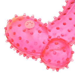 Пэт тойс (Pet toys) Игрушка для собаки Косточка-волна массажная 14,5х7см h3,8см, ПВХ, с пищалкой, светящаяся, на картоне, прозрачная, цвета в ассортименте: синий, розовый, зеленый, желтый (Китай) - Домашняя мода фото 5