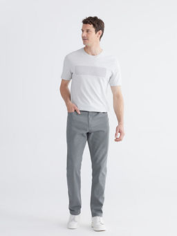 Bisiklet Yaka Bask?l? Penye Erkek Ti??rt