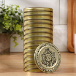 Цена за 50 шт. Крышка для консервирования Доляна Любимое дело, СКО-82 мм, литография, лакированная, упаковка 50 шт, цвет золотой