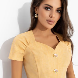 Костюм с юбкой приталенного силуэта Любовь вне правил (2 в 1 желтый) - Charutti фото 3