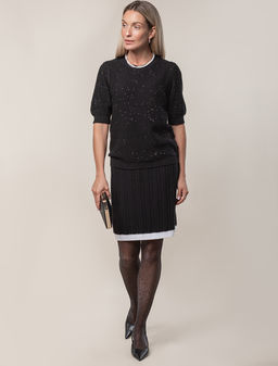 VILATTE / Джемпер из хлопковой пряжи с пайетками  фото 4