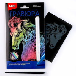 Гравюра Классика малая с эффектом голографик «Белая лошадь»