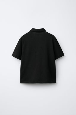 CONJUNTO CAMISA BOWLNG Y BERMUDA TEXTURA ETIQUETA / Negro - Zara фото 3