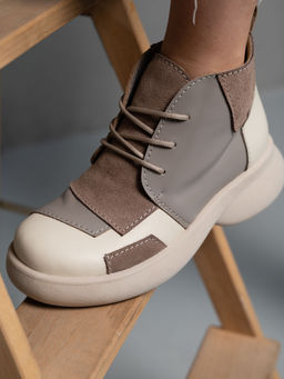 Ботинки 305.927be.Бежевый латте капучино замша/мех