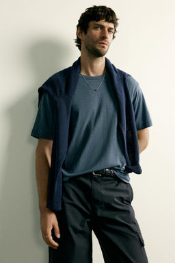 CAMISETA REGULAR FIT LIGHTWEIGHT / Azul medio - Zara фото 5