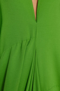 Haki Genis Kal?p Maxi Dokuma Buzgulu Plaj Elbisesi TBESS23EL00274