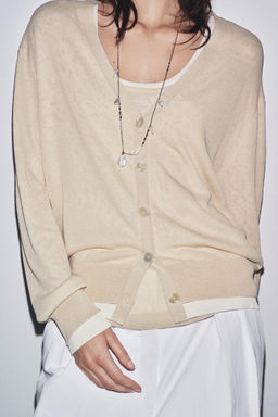 DOUBLE LAYER KNIT CARDIGAN - Zara фото 3