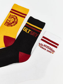 Galatasaray Bask?l? Erkek Havlu Soket ?orap 3l?