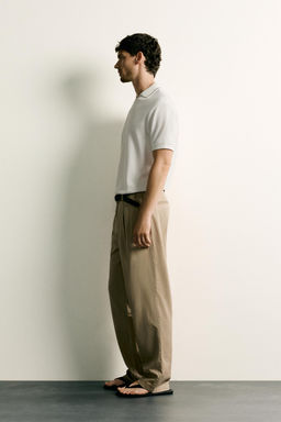 POLO REGULAR FIT CONTRASTE / Blanco roto - Zara фото 4