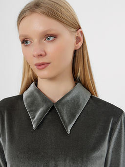 Поло велюровое женское зеленое