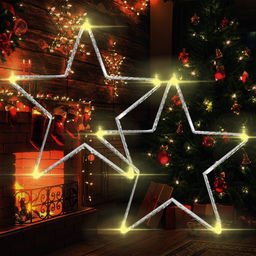 Гирлянда штора Роса -светлячкиЗвезда тепло желтое свечение ,7 режимов свечения ,8 фигур, 3х0.75м , - Family фото 4