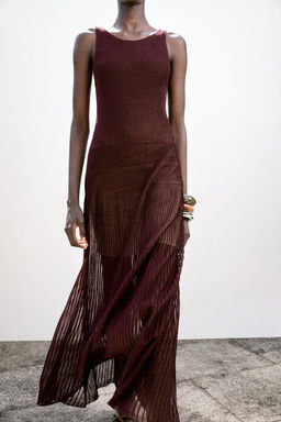 RIB KNIT LONG DRESS - Zara фото 2
