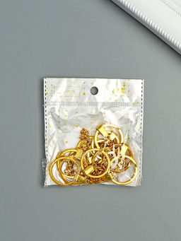 Основа для брелока кольцо металл с плоским креплением золото набор 12 шт 3х6 см