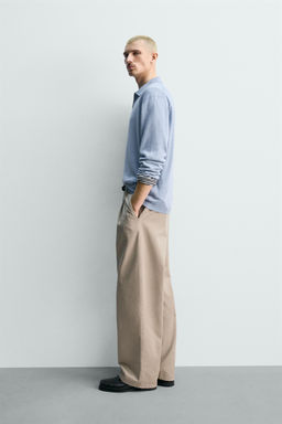 POLO PUNTO C??AMO - ALGOD?N / Celeste - Zara фото 4