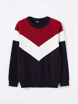 Bisiklet Yaka Desenli Erkek ?ocuk Kazak