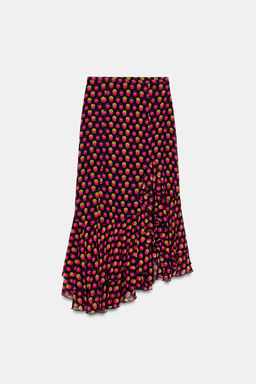 FALDA MIDI ASIM?TRICA LUNARES / Negro / Fucsia - Zara фото 3