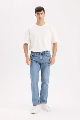 Straight Fit Normal Kal?p Normal Bel Duz Paca Jean Pantolon - Defacto фото 3