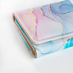 Кошелёк женский на кнопке, 10×1.5×8 см, с принтом, сиреневый