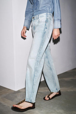 JEANS ZW COLLECTION RELAXED MID-WAIST - Zara фото 2