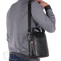 Сумка мужская кожаная 2081BSH black Heanbag