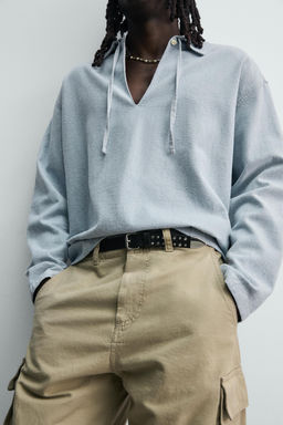 CAMISA POLO DENIM LIGERO / Azul cielo
