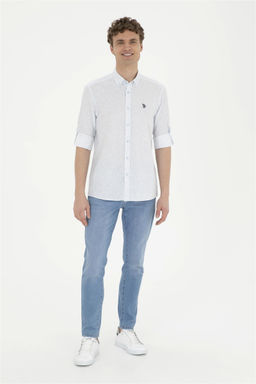 Мужская синяя рубашка с длинным рукавом Неожиданная скидка в корзине - U.s. polo assn фото 4