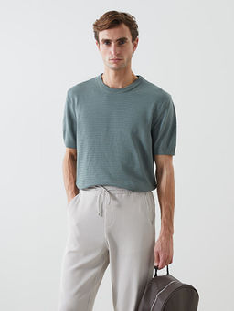 Bisiklet Yaka K?sa Kollu Erkek Triko Kazak