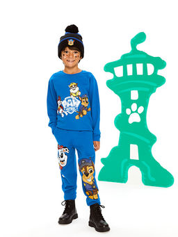 Bisiklet Yaka Paw Patrol Bask?l? Uzun Kollu Erkek ?ocuk Sweatshirt ve E?ofman Alt?