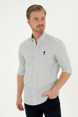 U. S. Polo Assn / Мужская серая рубашка с длинным рукавом