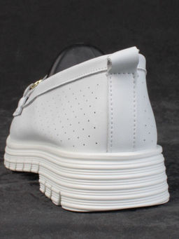 03-PDD164-1 WHITE Полуботинки женские (натуральная кожа)