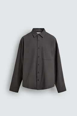 CAMISA FLUIDA RELAXED FIT / Gris oscuro - Zara фото 7