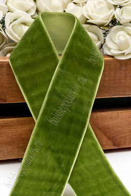 Лента бархатная 3,8 см*10 ярд (SF-5814) фисташковый №152